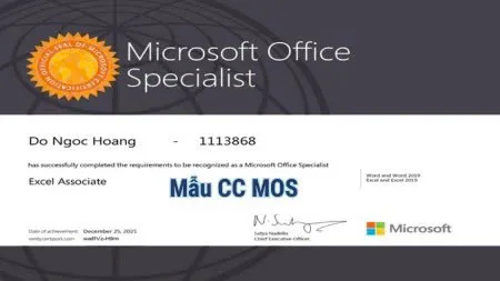 CHỨNG CHỈ MOS QUỐC TẾ 